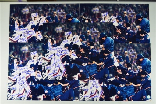 Lot of Five (5) 1986 New York Mets Celebration Team Signed 16x20 Photos 
